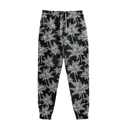 Black And White Coconut Tree Print Sweatpants