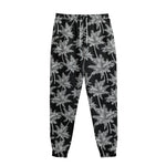 Black And White Coconut Tree Print Sweatpants
