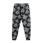 Black And White Coconut Tree Print Sweatpants
