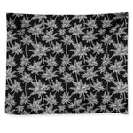 Black And White Coconut Tree Print Tapestry