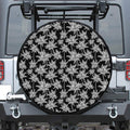 Black And White Coconut Tree Print Tire Cover