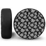 Black And White Coconut Tree Print Tire Cover