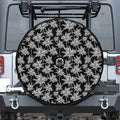 Black And White Coconut Tree Print Tire Cover With Camera Hole
