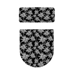 Black And White Coconut Tree Print Toilet Lid And Tank Cover Set