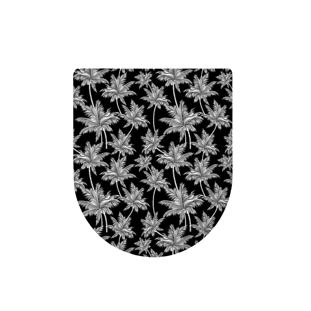 Black And White Coconut Tree Print Toilet Lid Cover