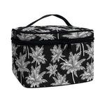 Black And White Coconut Tree Print Travel Makeup Bag