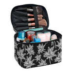Black And White Coconut Tree Print Travel Makeup Bag