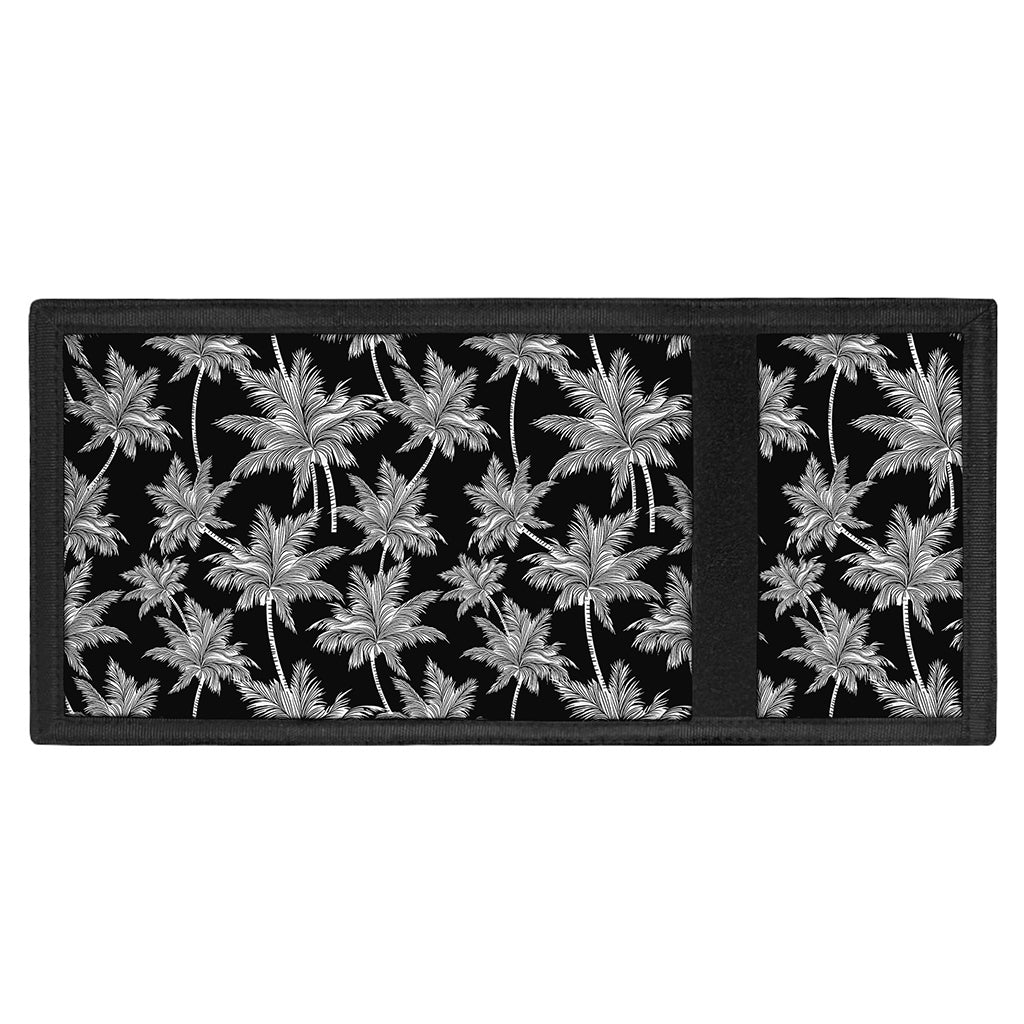 Black And White Coconut Tree Print Trifold Wallet