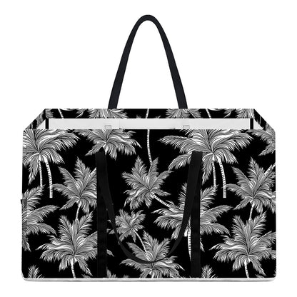 Black And White Coconut Tree Print Utility Tote Bag