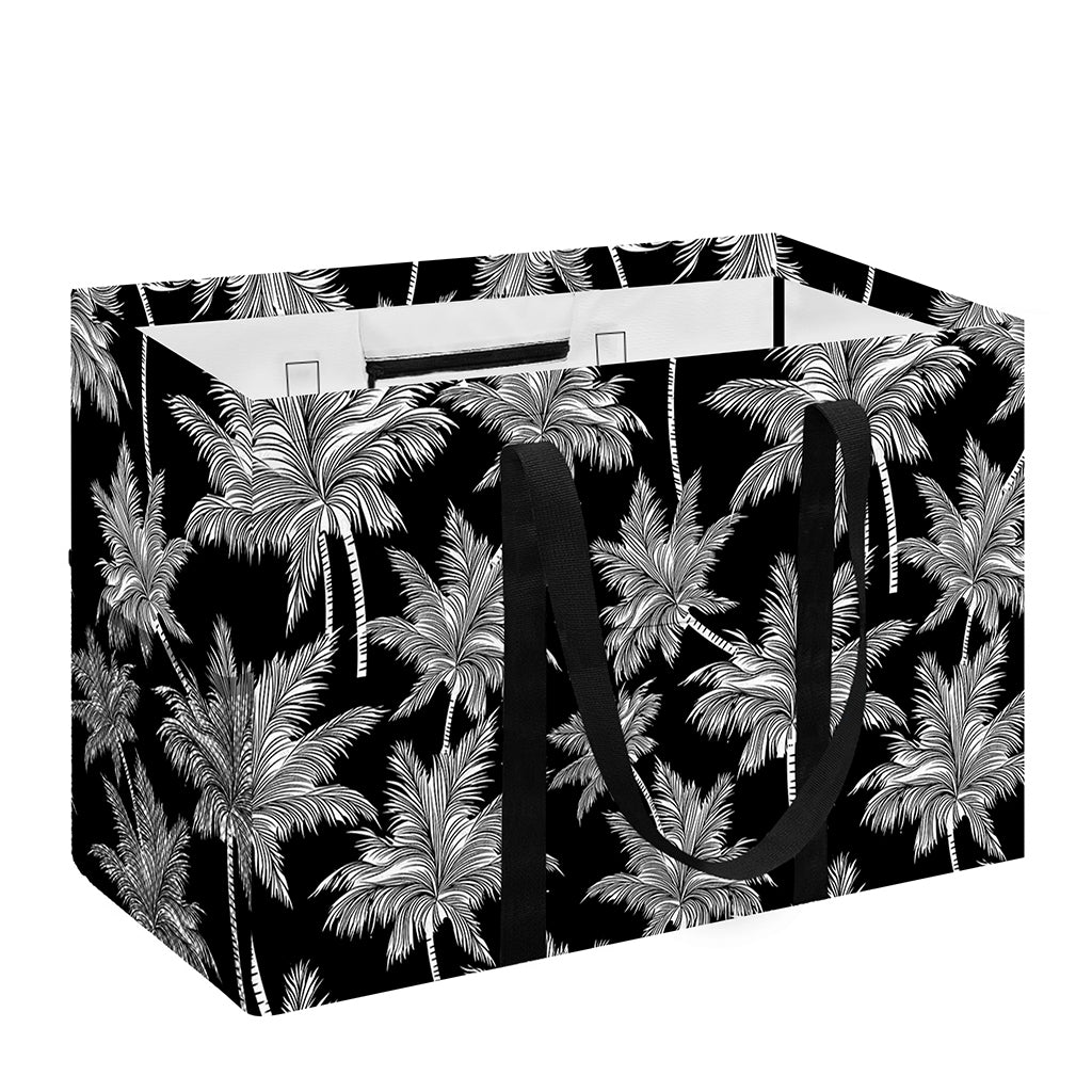 Black And White Coconut Tree Print Utility Tote Bag