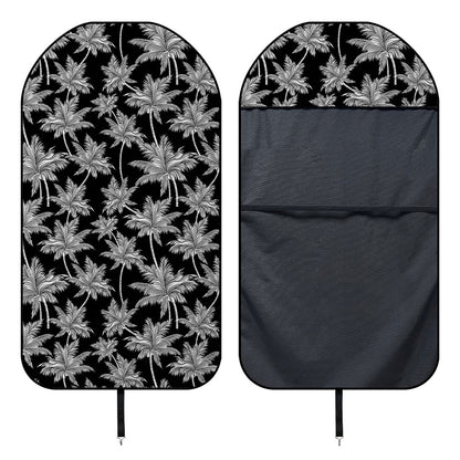 Black And White Coconut Tree Print Waterproof Car Seat Cover