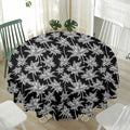 Black And White Coconut Tree Print Waterproof Round Tablecloth