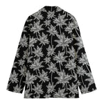 Black And White Coconut Tree Print Women's Blazer