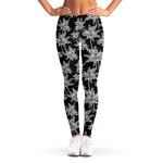 Black And White Coconut Tree Print Women's Leggings