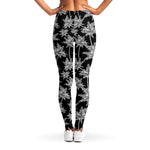 Black And White Coconut Tree Print Women's Leggings