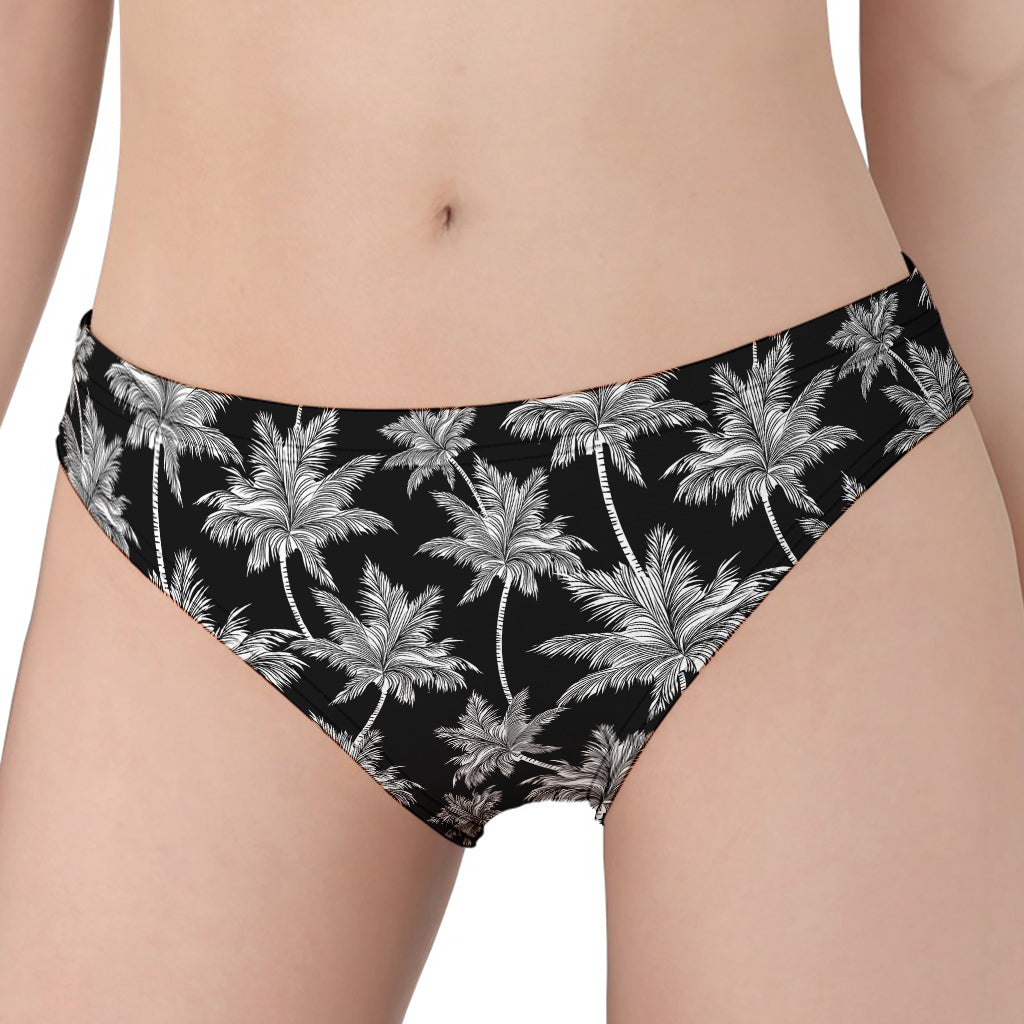 Black And White Coconut Tree Print Women's Panties