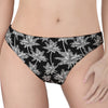 Black And White Coconut Tree Print Women's Thong