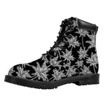Black And White Coconut Tree Print Work Boots