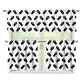 Black And White Coffin Pattern Print 3 Piece Kitchen Curtains