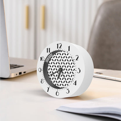 Black And White Coffin Pattern Print Alarm Clock