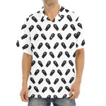Black And White Coffin Pattern Print Aloha Shirt