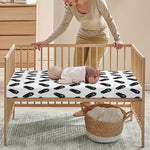 Black And White Coffin Pattern Print Baby Crib Sheet