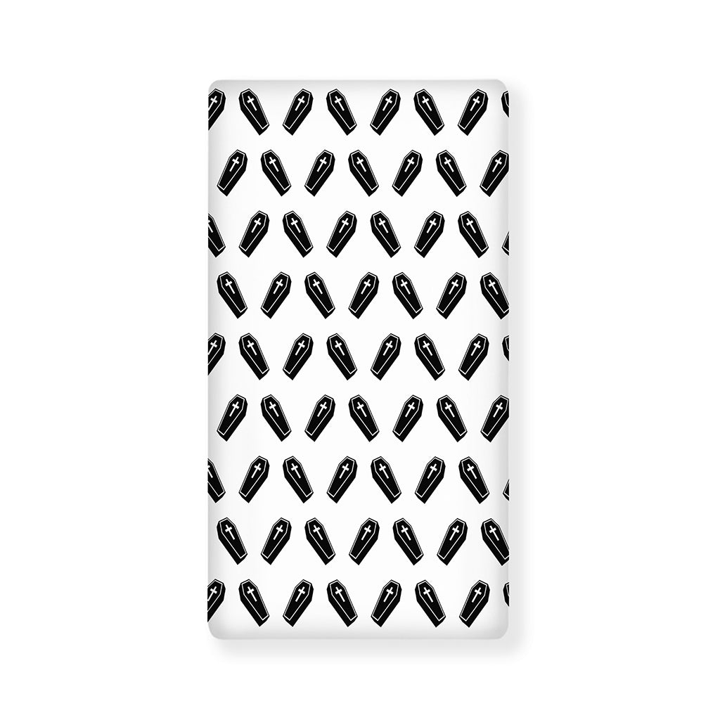 Black And White Coffin Pattern Print Baby Crib Sheet