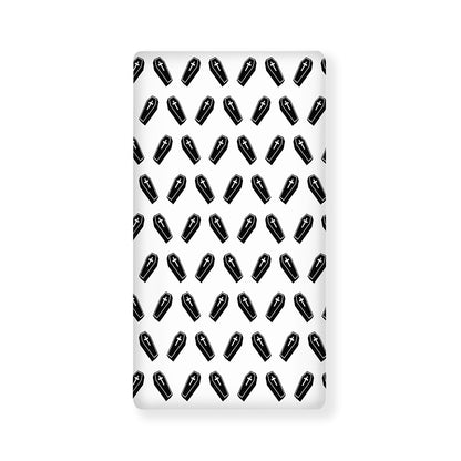 Black And White Coffin Pattern Print Baby Crib Sheet