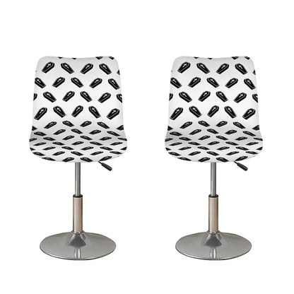 Black And White Coffin Pattern Print Bar Stool Covers