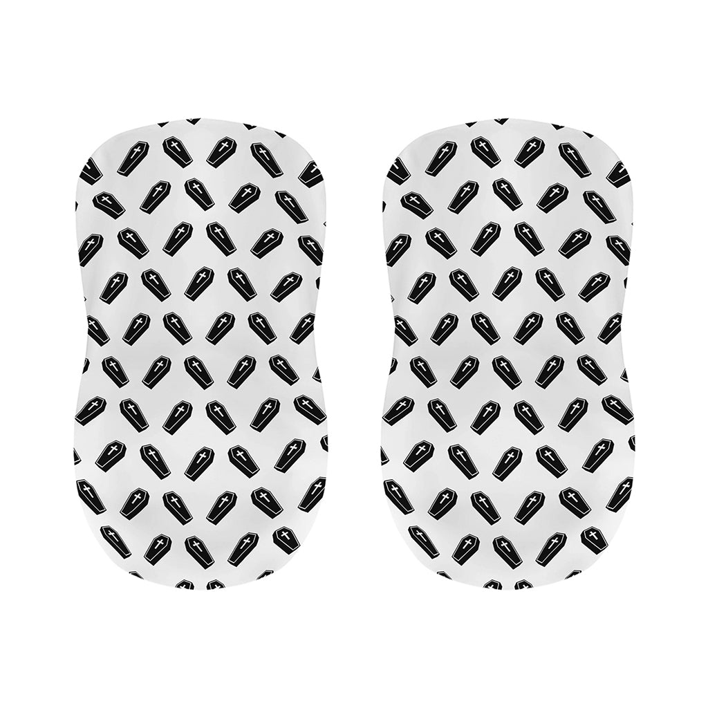 Black And White Coffin Pattern Print Bar Stool Covers