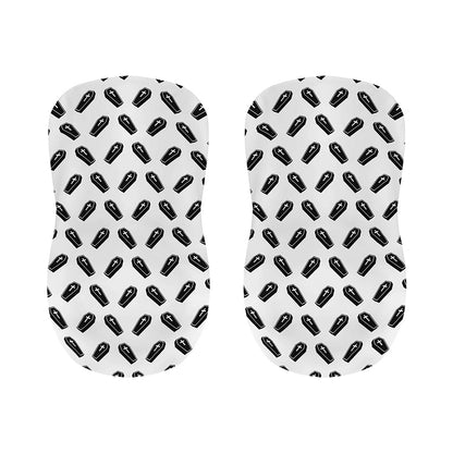 Black And White Coffin Pattern Print Bar Stool Covers