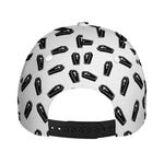 Black And White Coffin Pattern Print Baseball Cap