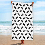 Black And White Coffin Pattern Print Beach Towel