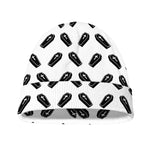 Black And White Coffin Pattern Print Beanie