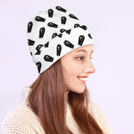 Black And White Coffin Pattern Print Beanie