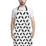 Black And White Coffin Pattern Print Bib Apron With Pocket