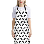 Black And White Coffin Pattern Print Bib Apron With Pocket