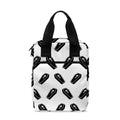 Black And White Coffin Pattern Print Bible Tote Bag