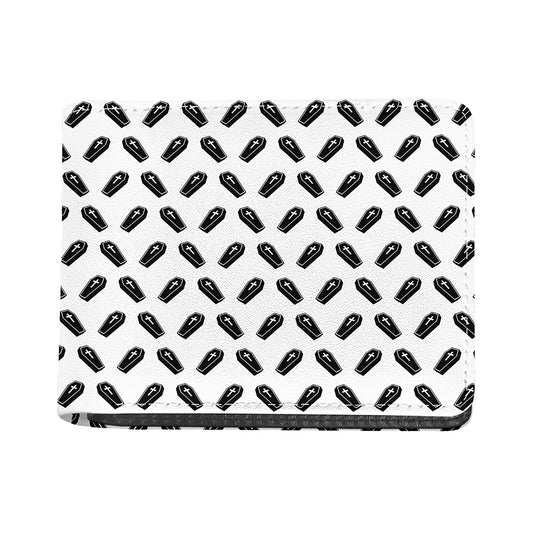 Black And White Coffin Pattern Print Bifold Wallet