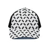 Black And White Coffin Pattern Print Black Mesh Trucker Cap