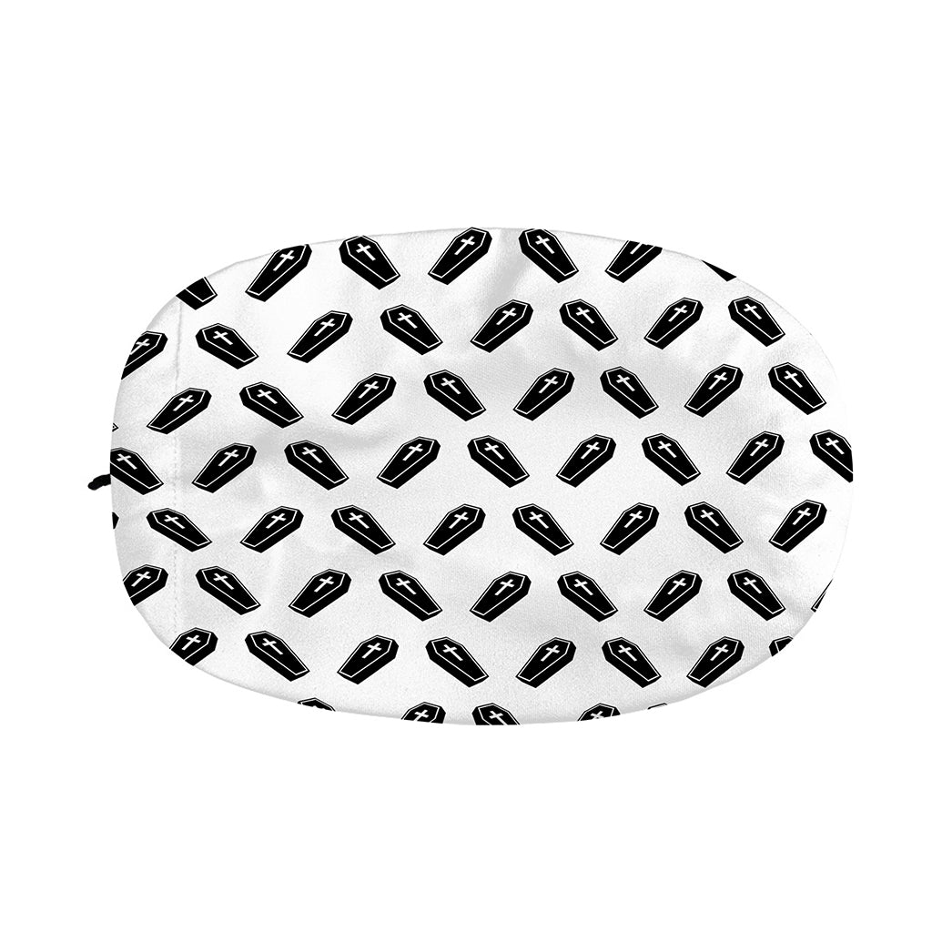 Black And White Coffin Pattern Print Car Side Mirror Covers