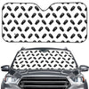 Black And White Coffin Pattern Print Car Windshield Sun Shade