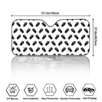 Black And White Coffin Pattern Print Car Windshield Sun Shade