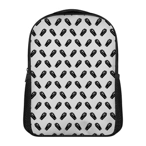 Black And White Coffin Pattern Print Casual Backpack