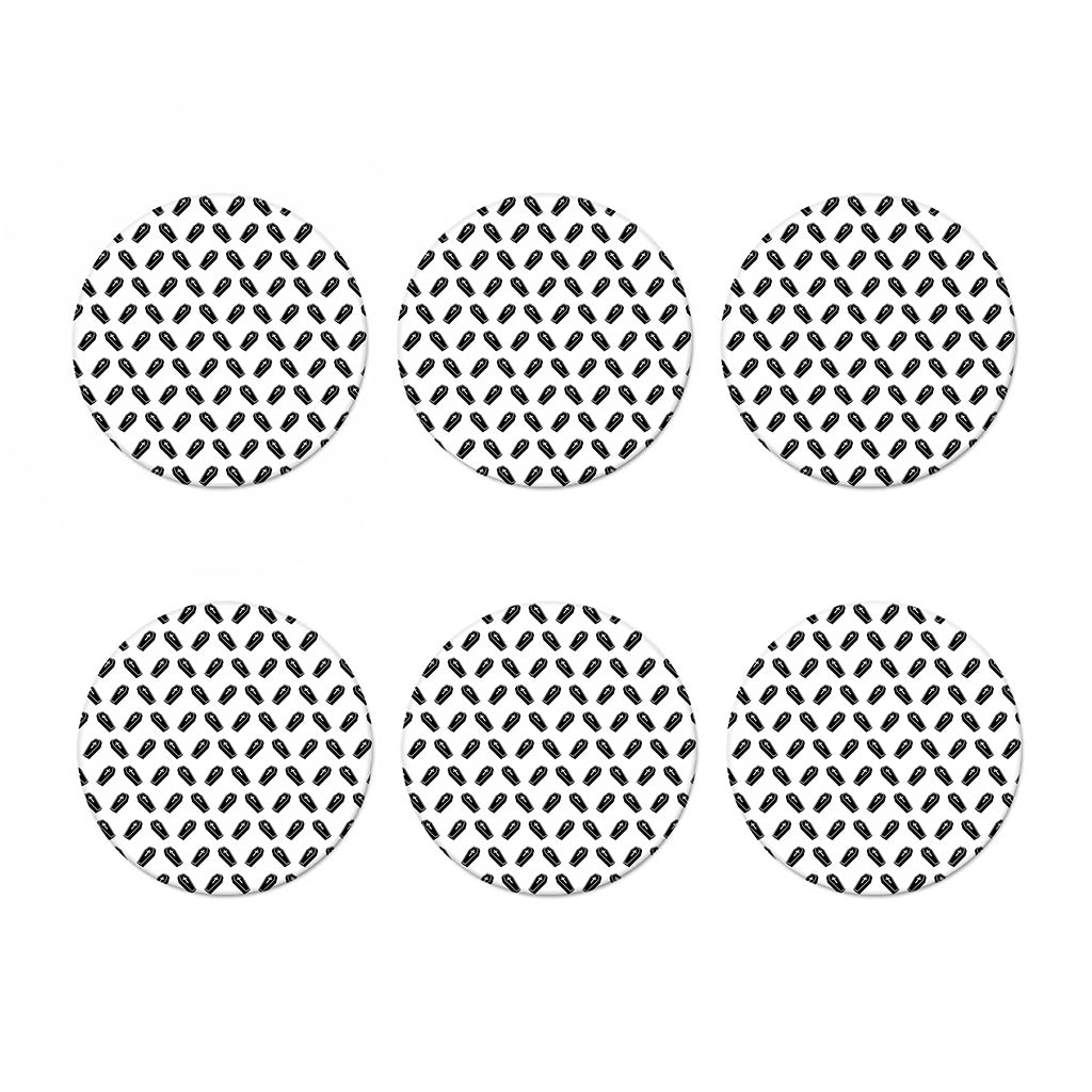 Black And White Coffin Pattern Print Coaster Set