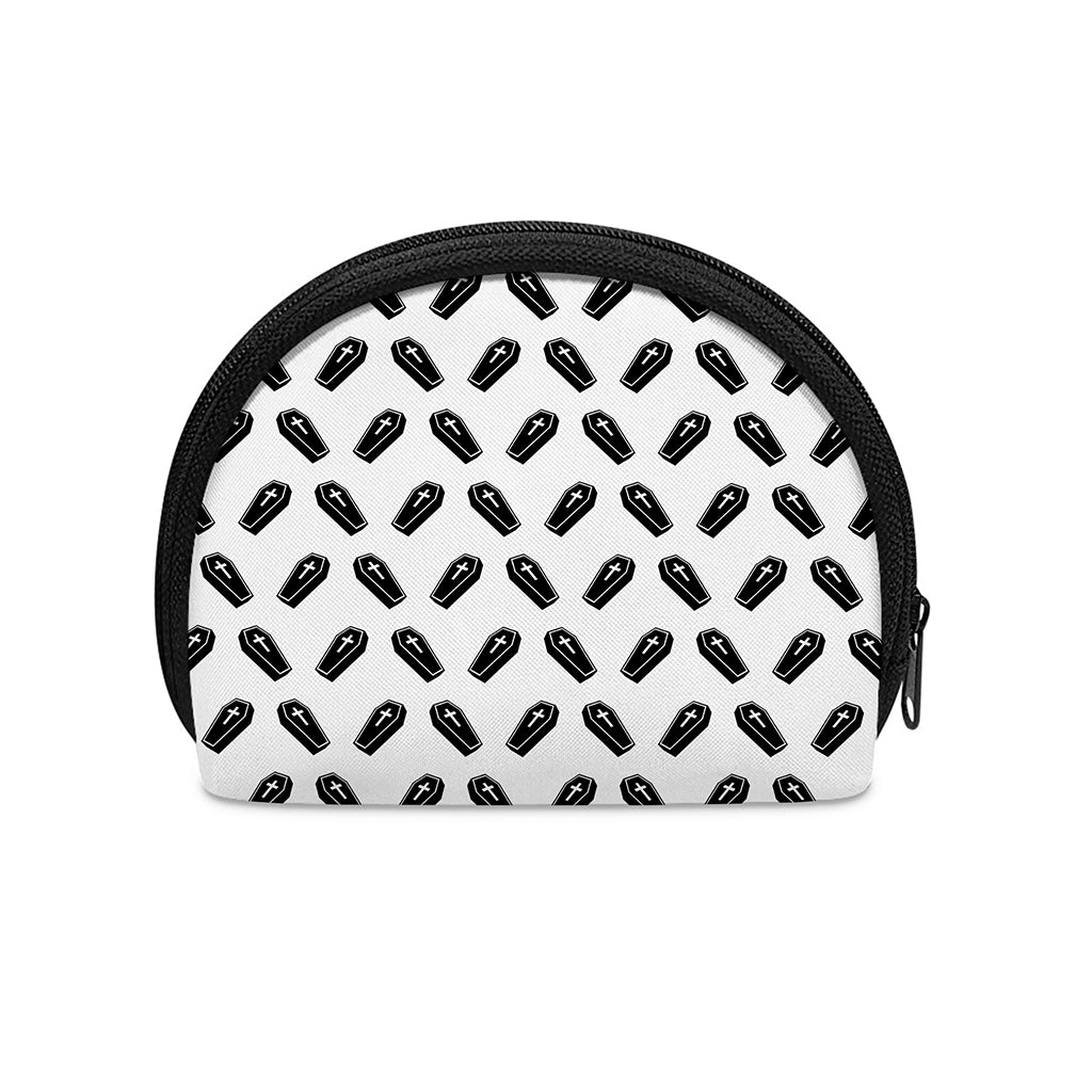 Black And White Coffin Pattern Print Coin Purse