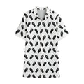 Black And White Coffin Pattern Print Cotton Hawaiian Shirt