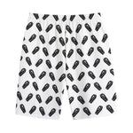 Black And White Coffin Pattern Print Cotton Shorts