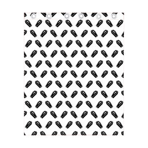 Black And White Coffin Pattern Print Curtain