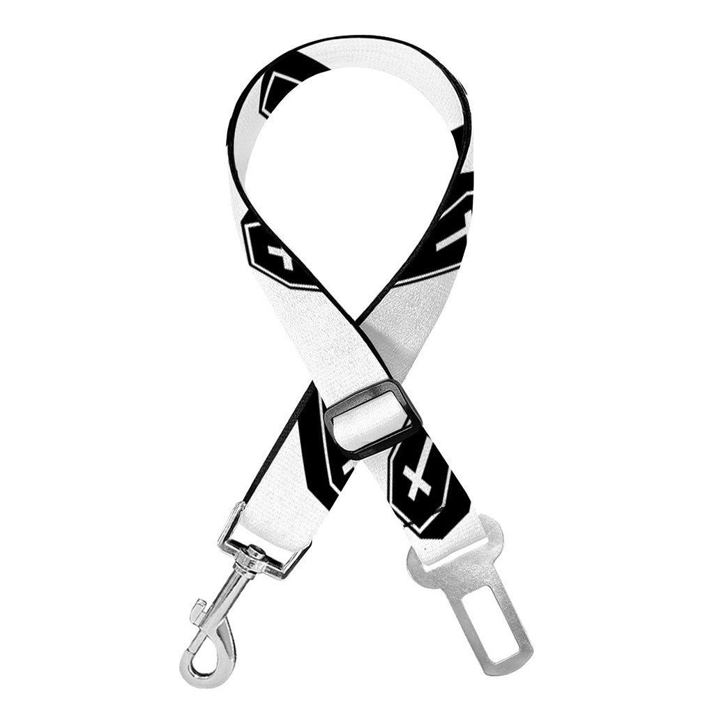Black And White Coffin Pattern Print Dog Seat Belt